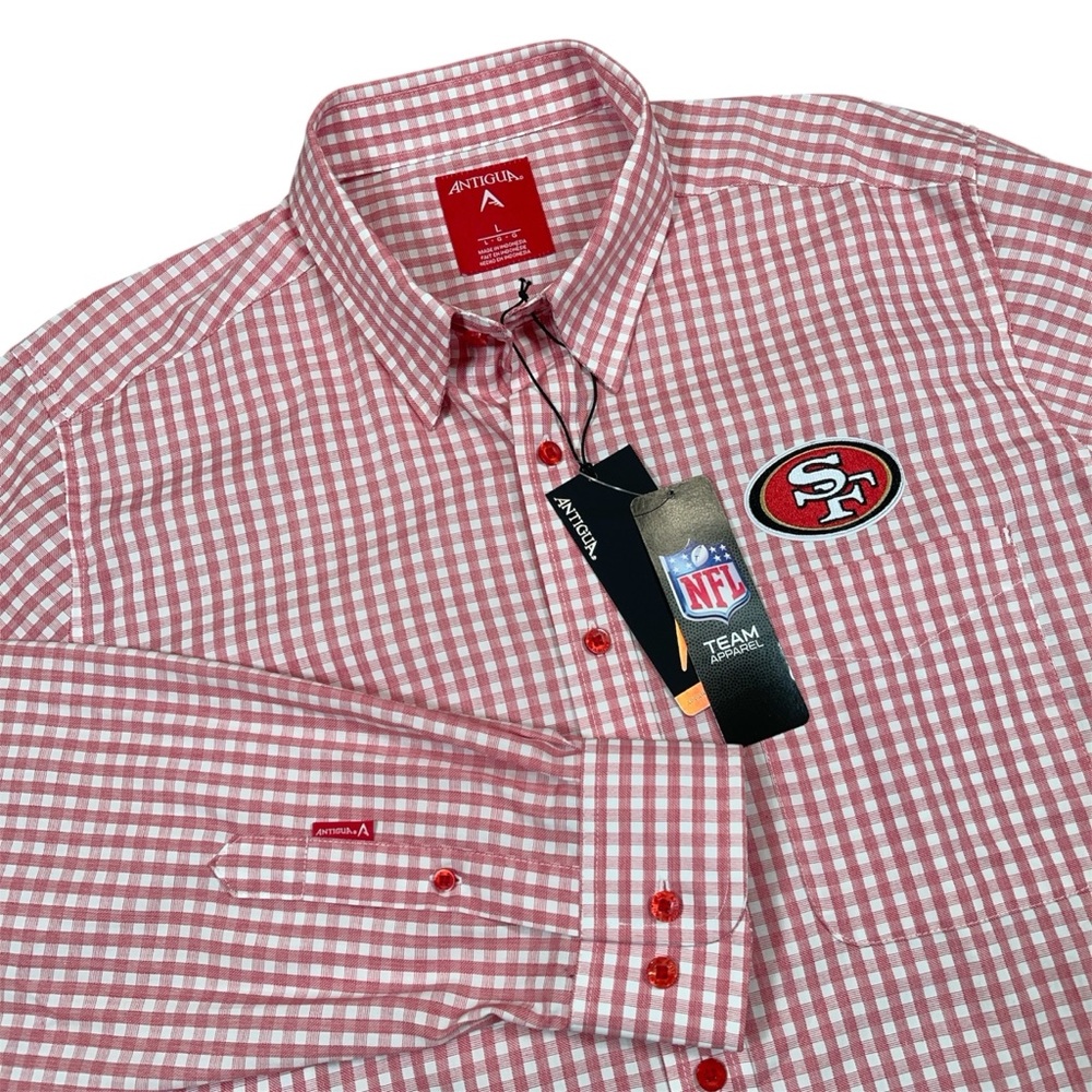 NWT Antigua San Francisco 49ers NFL Performance Button Up Shirt Men’s L